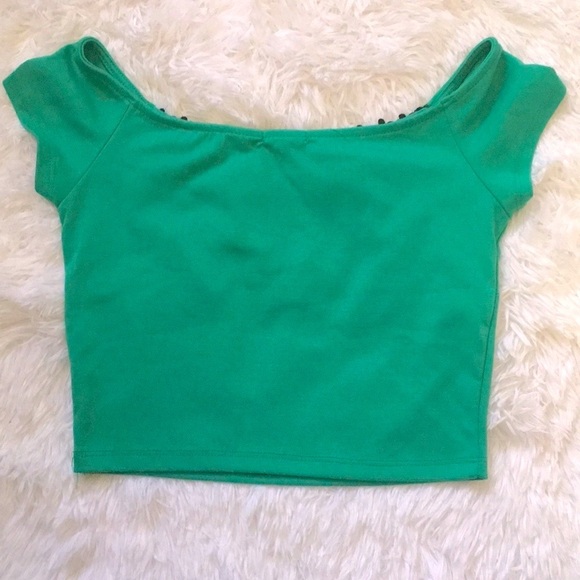 Charlotte Russe Lace Detail Victorian Crop Top - Picture 4 of 4